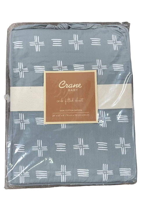 Crane Baby Crib Fitted Sheet, Ezra River Dash (Open Box)