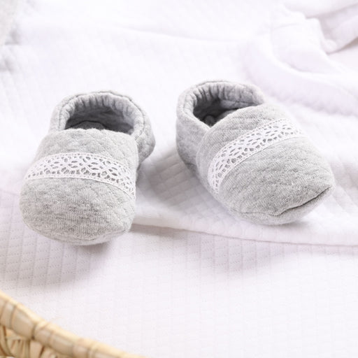 Bebe Sweeny Boys Grey Quilted Cotton Booties