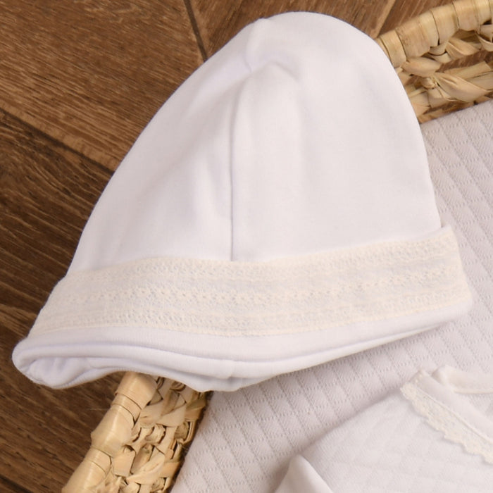 Bebe Sweeny Baby White Quilted Cotton Hat