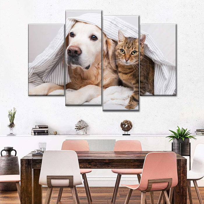 ElephantStock Cozy Dog And Cat Wall Art