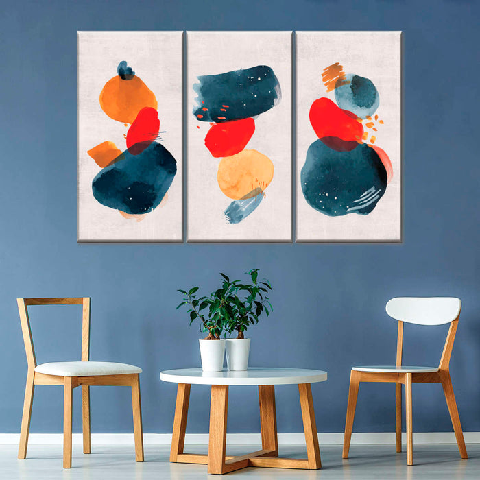 ElephantStock Watercolor Blotches Canvas Set Wall Art