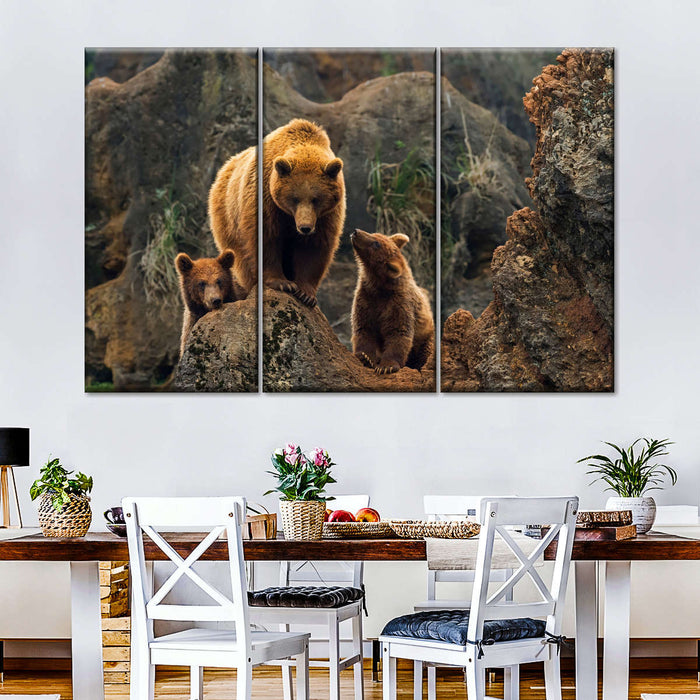 ElephantStock Bear And Cubs Wall Art