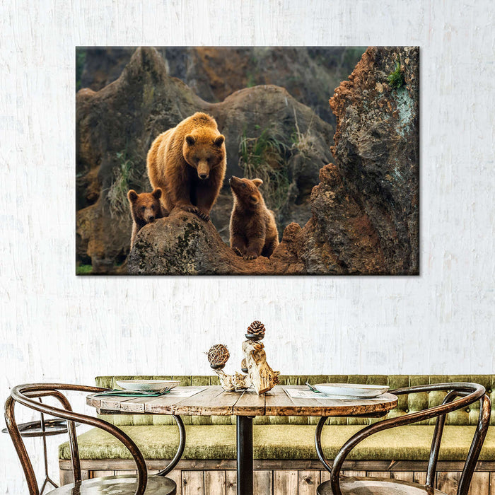 ElephantStock Bear And Cubs Wall Art