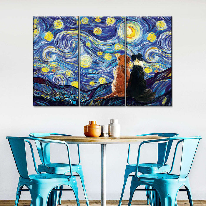 ElephantStock Dogs Journey Starry Night Wall Art