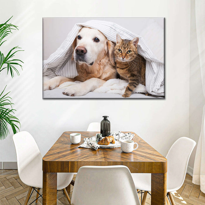 ElephantStock Cozy Dog And Cat Wall Art