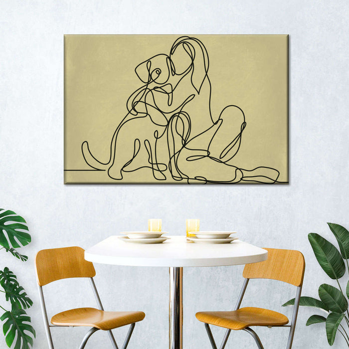 ElephantStock Woman Loving Dog Wall Art