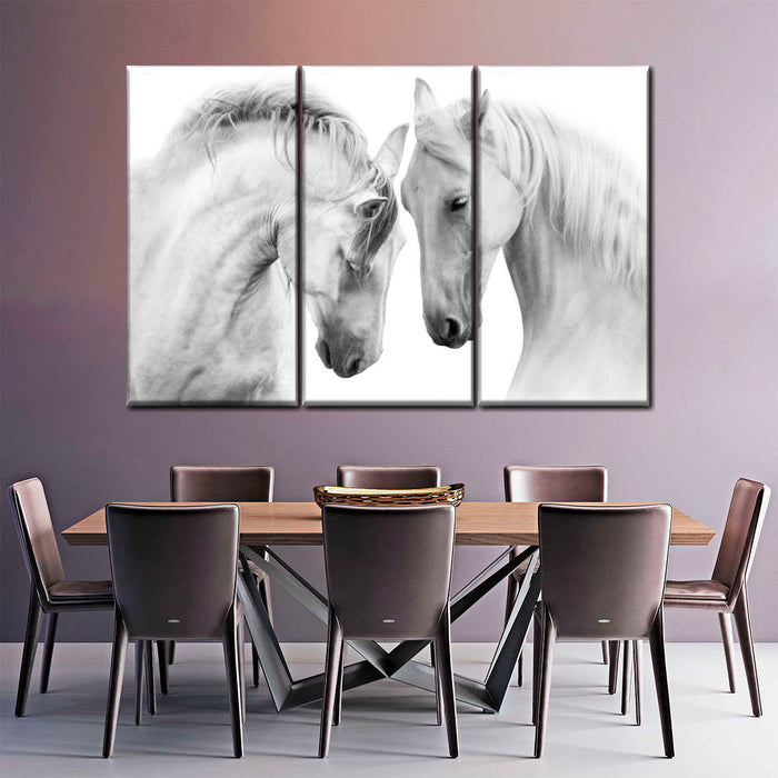 ElephantStock White Horse Couple Wall Art