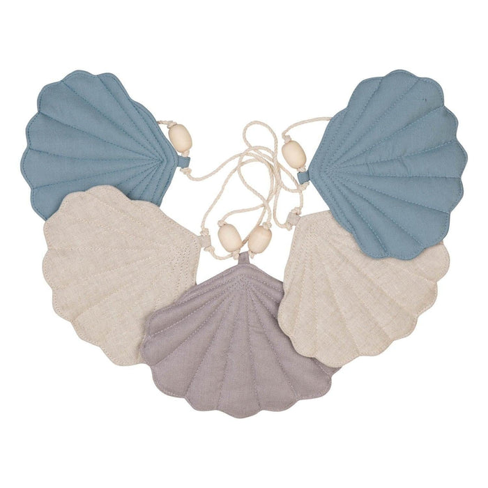 Moi Mili Linen “Dirty Blue” Garland with Shells