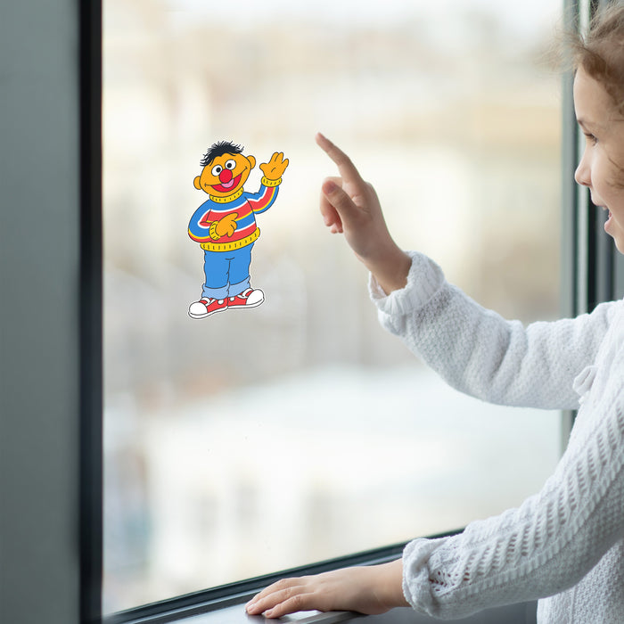 Fathead Ernie Window Cling - Officially Licensed Sesame Street Removable Window Static Decal