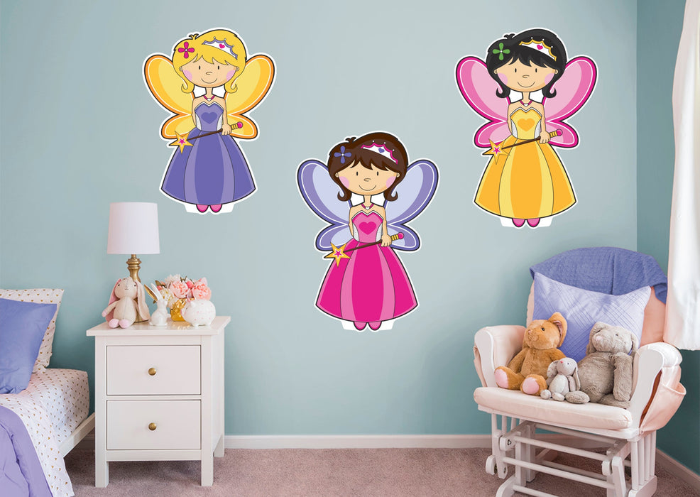 Fathead Nursery: Three Fairies Collection - Removable Wall Adhesive Decal