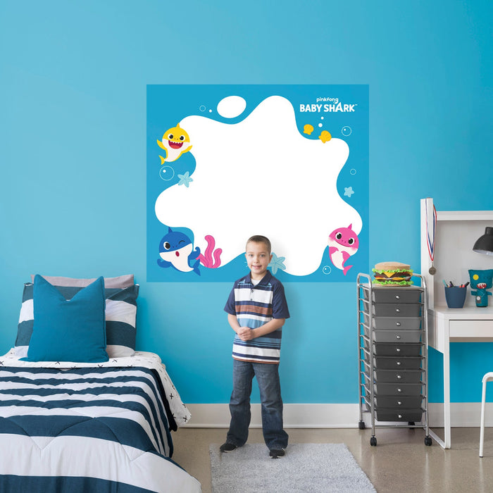 Fathead Baby Shark: Family First Dry Erase - Officially Licensed Nickelodeon Removable Adhesive Decal