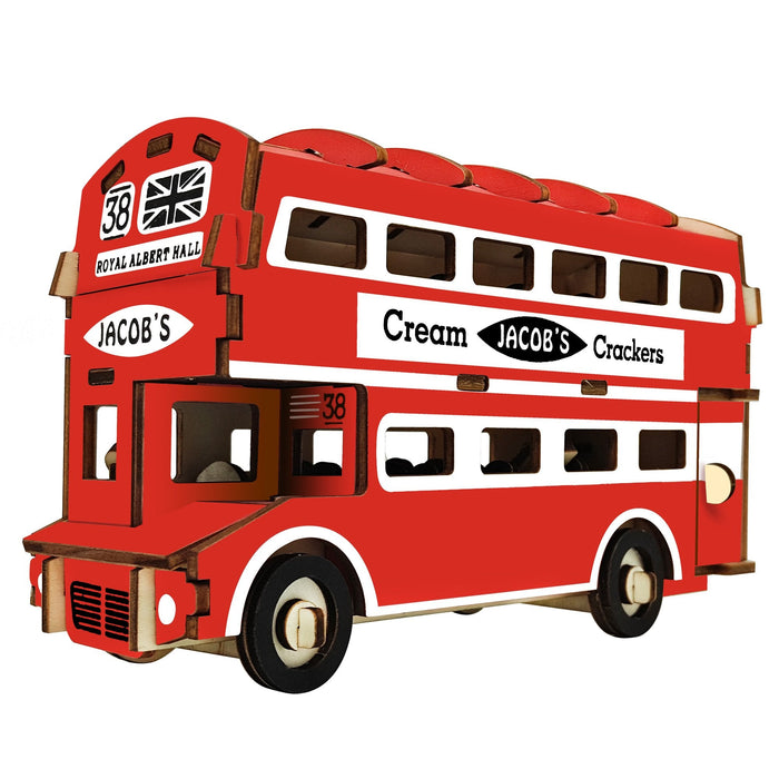 BestPysanky Double-Decker London Bus Model Kit - Wooden Laser-Cut 3D Puzzle (94 Pcs)