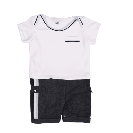 Bebe Sweeny DOUGLAS | Boys Blue & White Cotton Playsuit