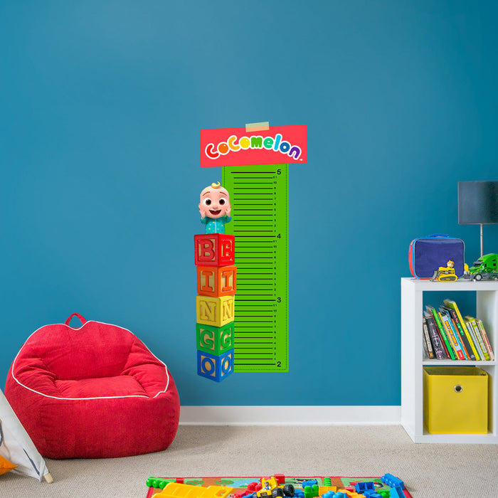 Fathead JJ Blocks Growth Chart - Officially Licensed CoComelon Removable Adhesive Decal