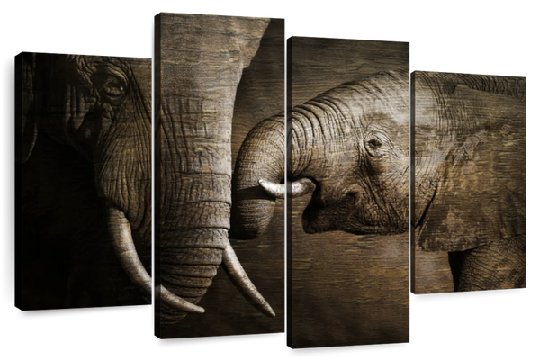 ElephantStock Affectionate Elephants Wall Art