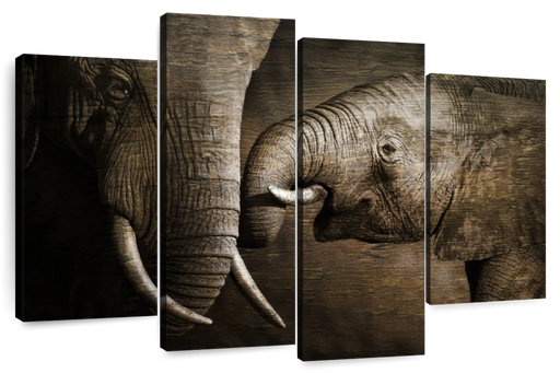 ElephantStock Affectionate Elephants Wall Art