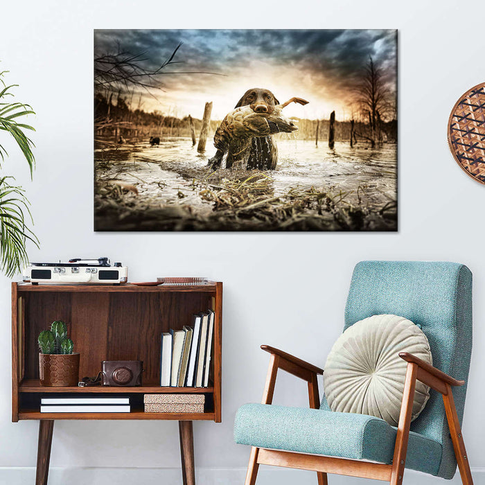 ElephantStock Dog Fetching Game Wall Art