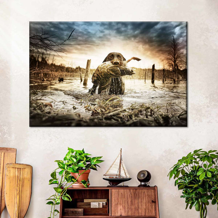 ElephantStock Dog Fetching Game Wall Art