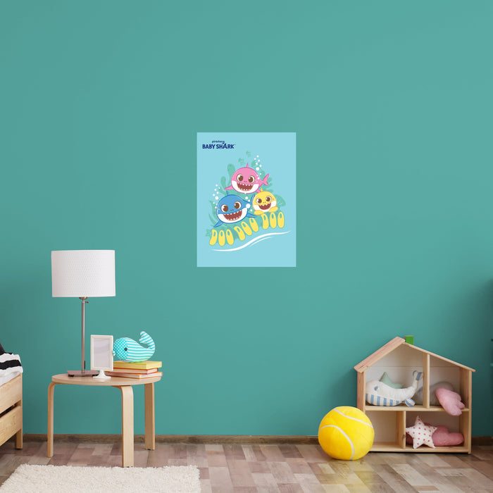 Fathead Baby Shark: Let's Blow Bubbles Poster - Officially Licensed Nickelodeon Removable Adhesive Decal