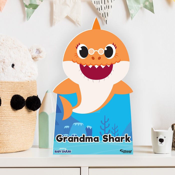 Fathead Baby Shark: Grandma Shark Mini Cardstock Cutout - Officially Licensed Nickelodeon Stand Out