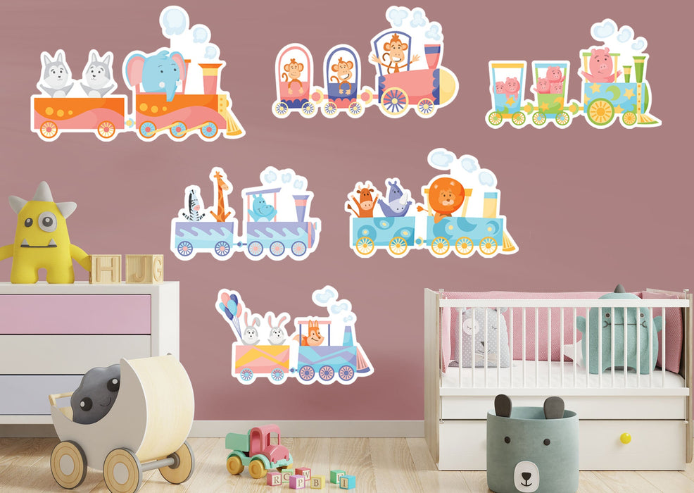 Fathead Nursery: Trains Pastel Collection        -   Removable Wall   Adhesive Decal