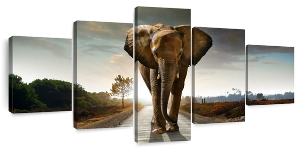 ElephantStock Walking Lone Elephant Wall Art