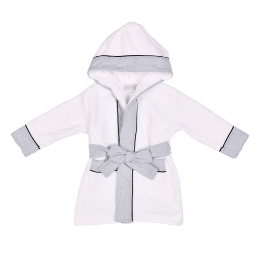 Bebe Sweeny ENY | Boys White Bathrobe with Blue Stripes