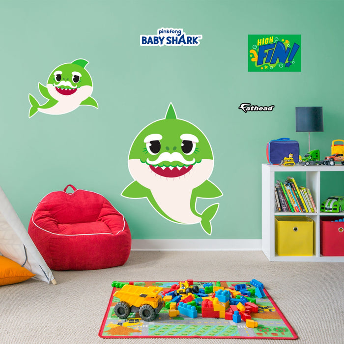 Fathead Baby Shark: Grandpa Shark RealBig - Officially Licensed Nickelodeon Removable Adhesive Decal