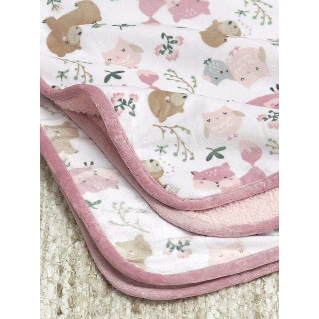 Gerber Baby Girls Plush Blanket - Woodland Critters