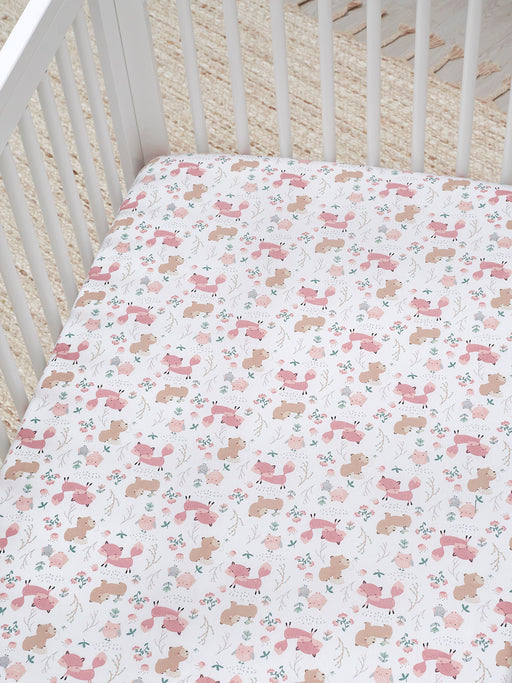 Gerber Baby Girls Fitted Crib Sheet - Woodland Critters