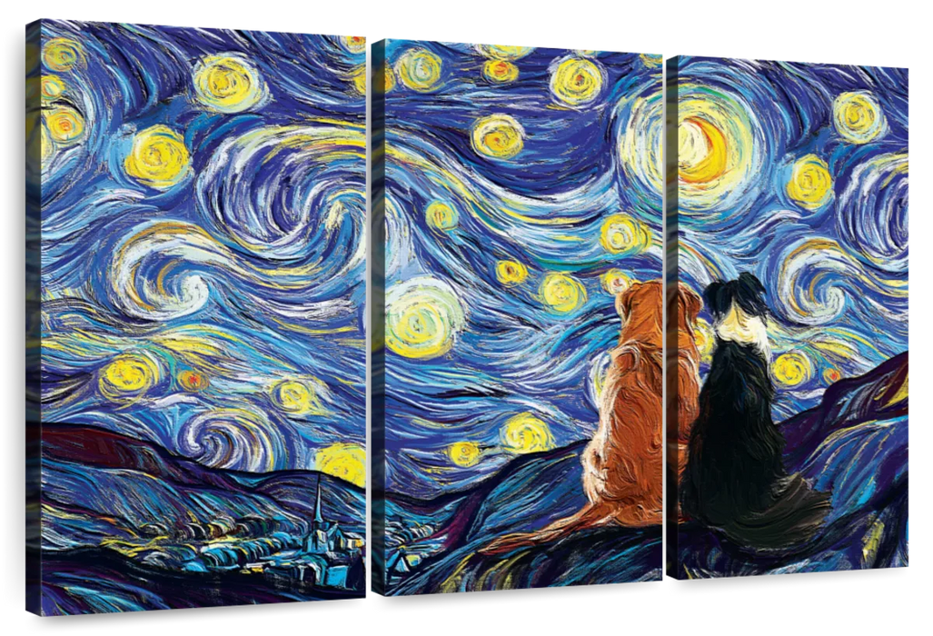 ElephantStock Dogs Journey Starry Night Wall Art