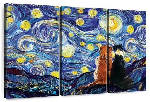 ElephantStock Dogs Journey Starry Night Wall Art