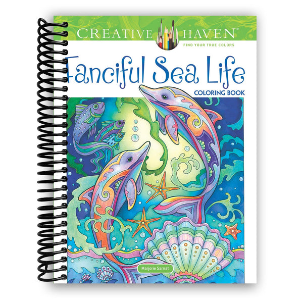 Lay it Flat Creative Haven Fanciful Sea Life Coloring Book (Spiral Bound)