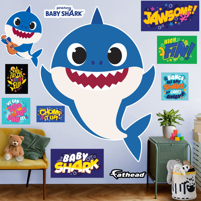 Fathead Baby Shark: Daddy Shark RealBig - Officially Licensed Nickelodeon Removable Adhesive Decal