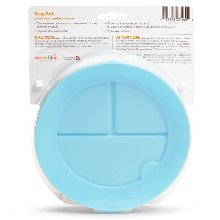 Munchkin Stay Put Suction Plate, 1 Pack, Color May Vary