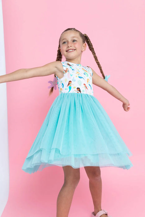 Bird & Bean Bamboo Tulle Dress - Mermaid Magic