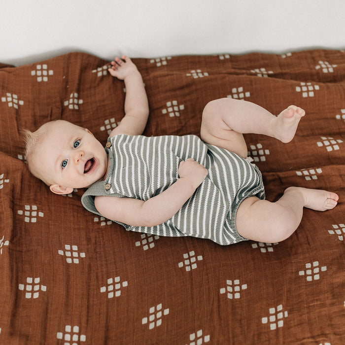 Mebie Baby Chestnut Textiles Muslin Swaddle Blanket