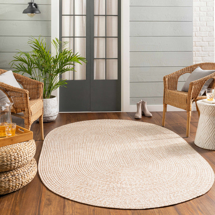 Hauteloom Cream Braided Faux Jute Rug