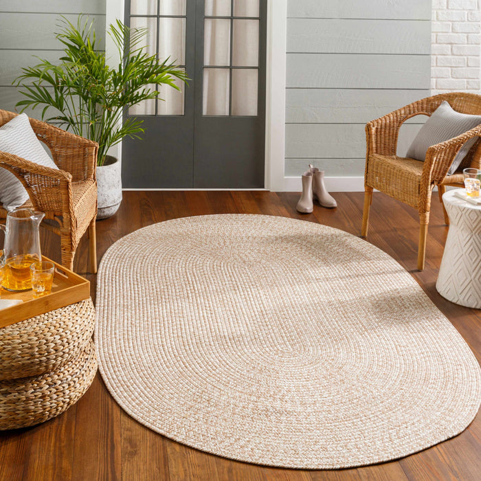 Hauteloom Cream Braided Faux Jute Rug