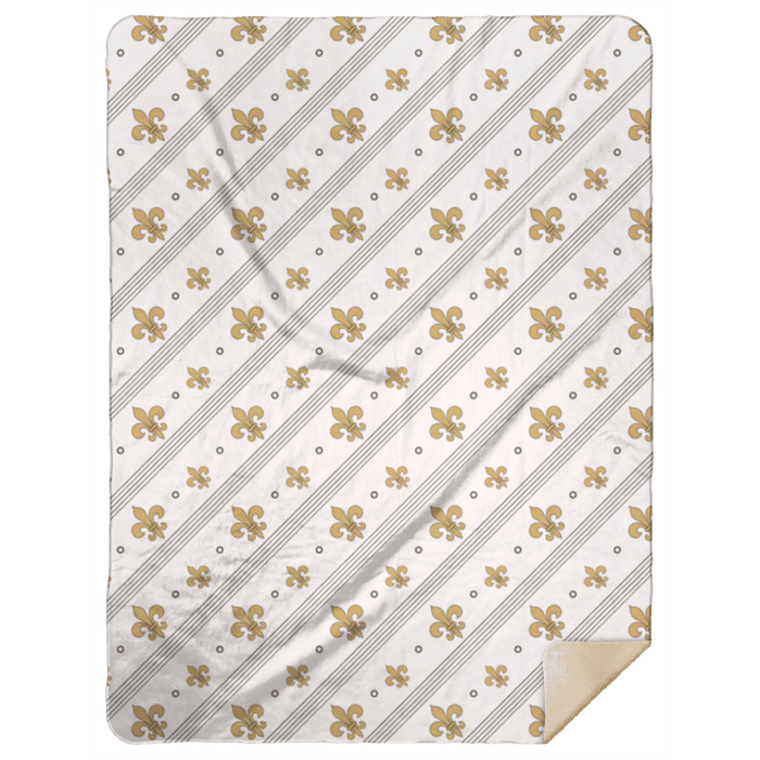 Little Hometown Fleur De Lis Plush Throw Blanket 60x80