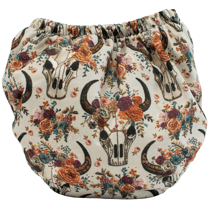 Texas Tushies Floral Skulls Embroidery - Training Pants