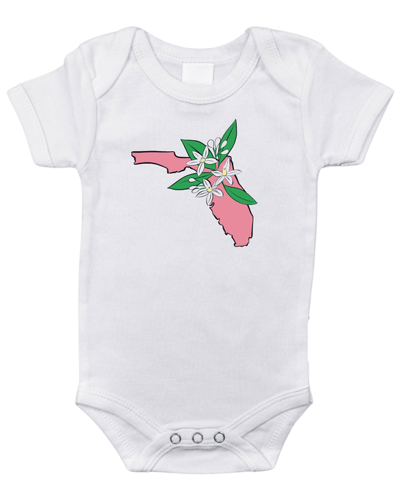 Little Hometown Florida Orange Blossom Baby Onesie