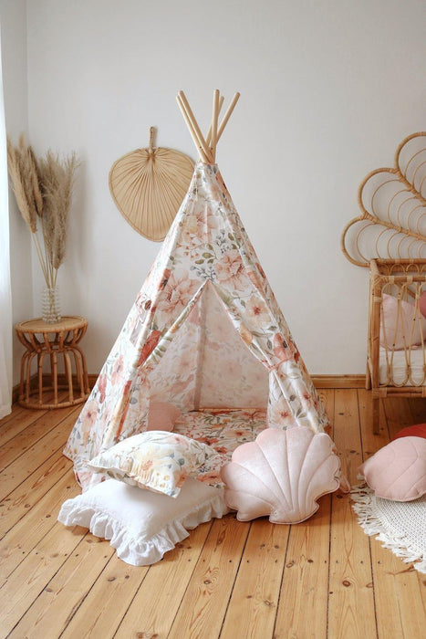 Moi Mili “Flower power” Teepee Tent and Round Mat Set