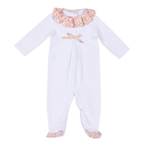 Bebe Sweeny FLOWER | Girls White Cotton Babygrow