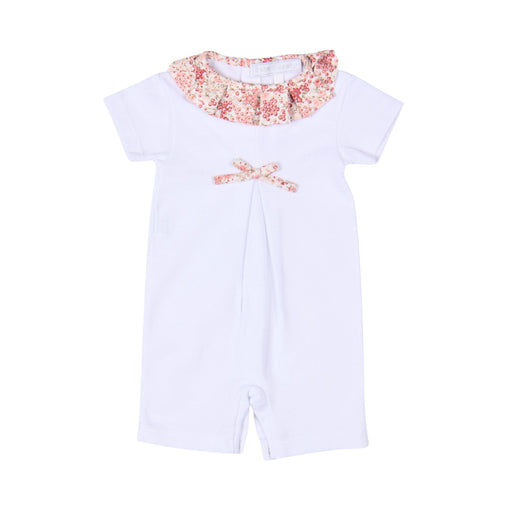 Bebe Sweeny FLOWER | White Cotton Playsuit with Floral Collar