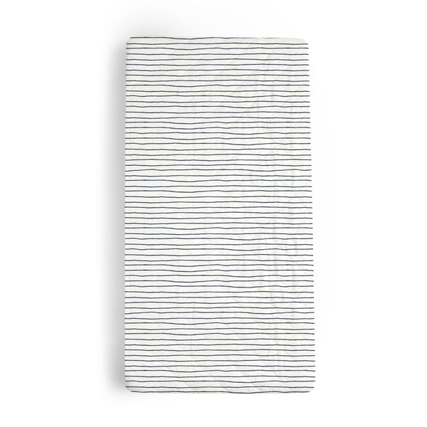 Makemake Organics Organic Changing Pad Cover - Navy Stripes