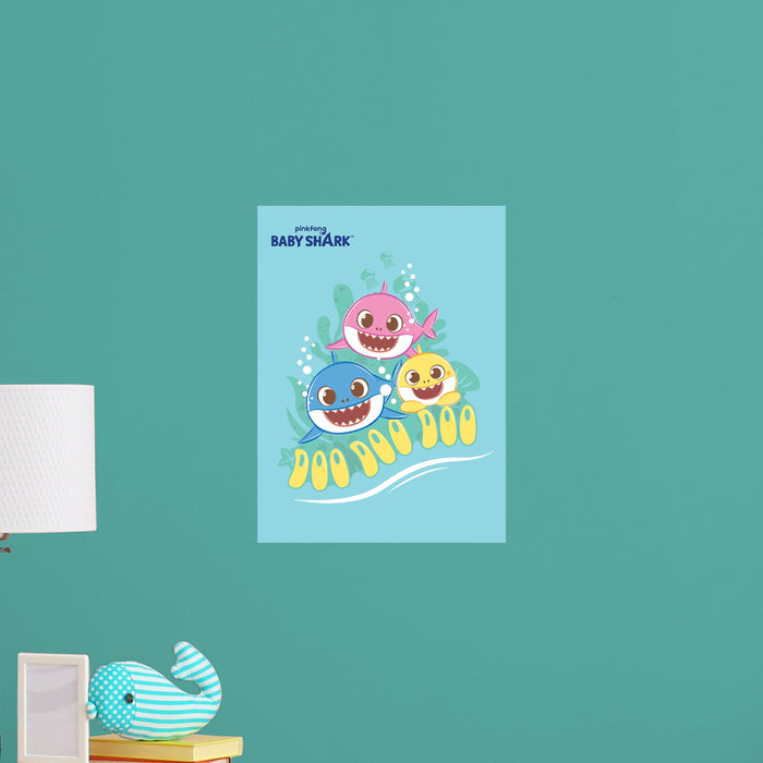 Fathead Baby Shark: Let's Blow Bubbles Poster - Officially Licensed Nickelodeon Removable Adhesive Decal