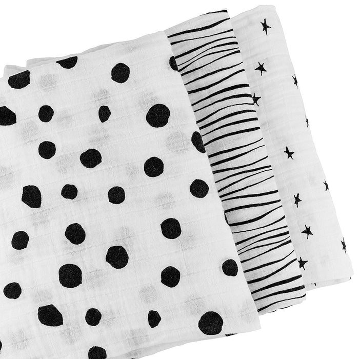 Ely's & Co. 3 Pack Cotton Muslin Swaddle Blanket