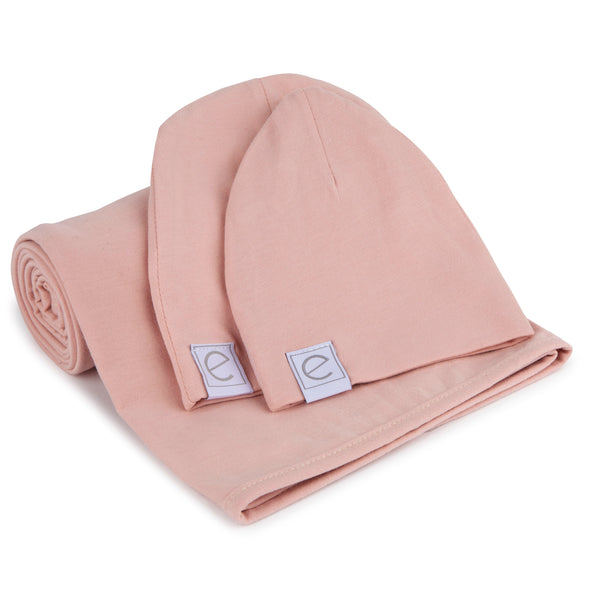 Ely's & Co. Jersey Knit Cotton Swaddle Blanket and Beanie Gift Set