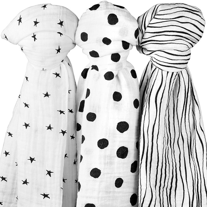 Ely's & Co. 3 Pack Cotton Muslin Swaddle Blanket